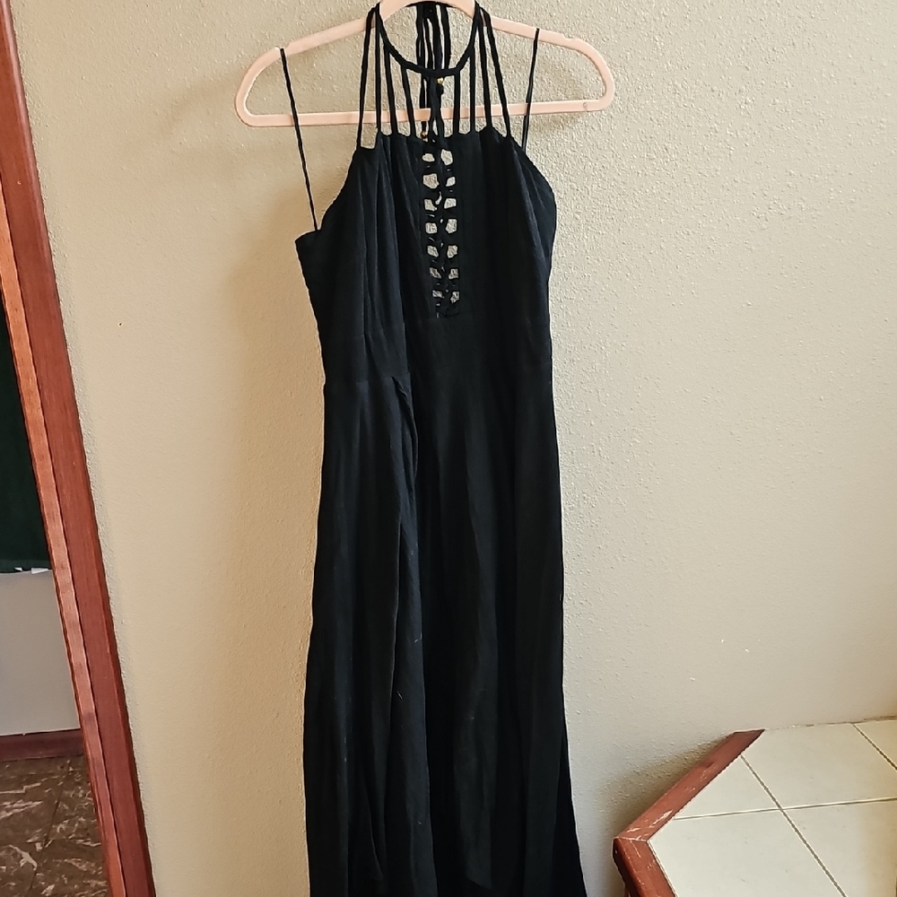 City Chic Elegant Black Halter Dress